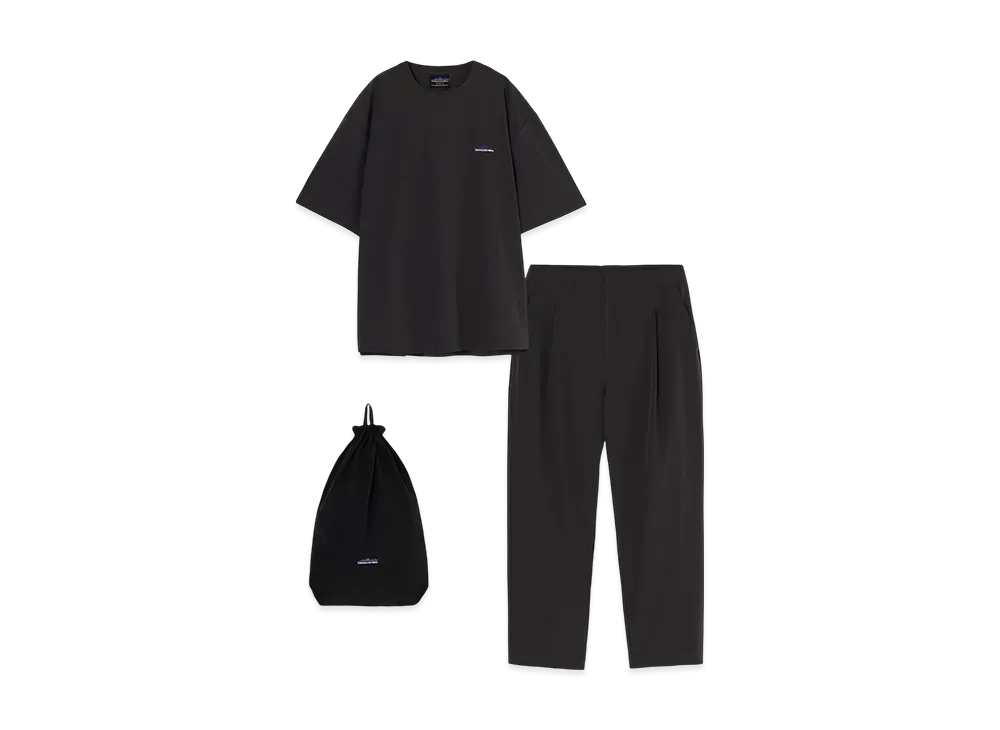 THOUSAND MILE Short Sleeve T-Shirt & Long Pants Set "Charcoal"