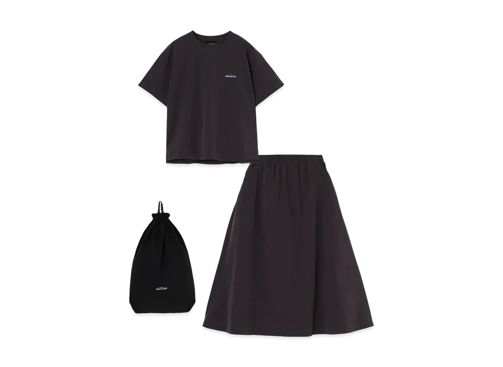 THOUSAND MILE Short Sleeve T-Shirt & Skirt Set "Charcoal"