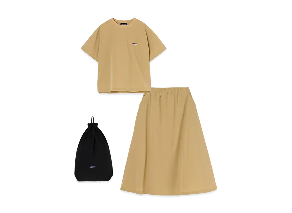 THOUSAND MILE Short Sleeve T-Shirt & Skirt Set "Beige"