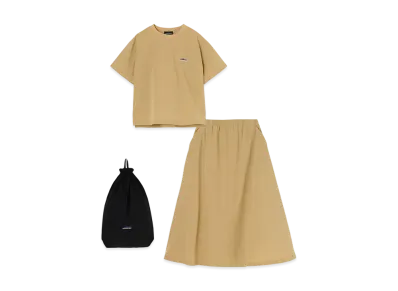 THOUSAND MILE Short Sleeve T-Shirt & Skirt Set "Beige"