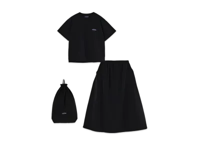 THOUSAND MILE Short Sleeve T-Shirt & Skirt Set "Black"