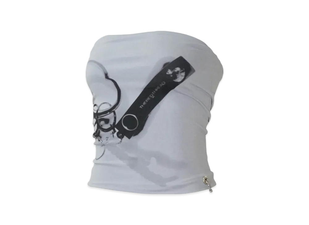 THEREDTHREAD S Print Tops Charm "Gray"