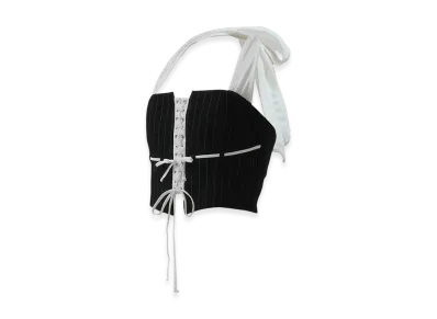 THEREDTHREAD S Lace Up Halter Tops "Black"