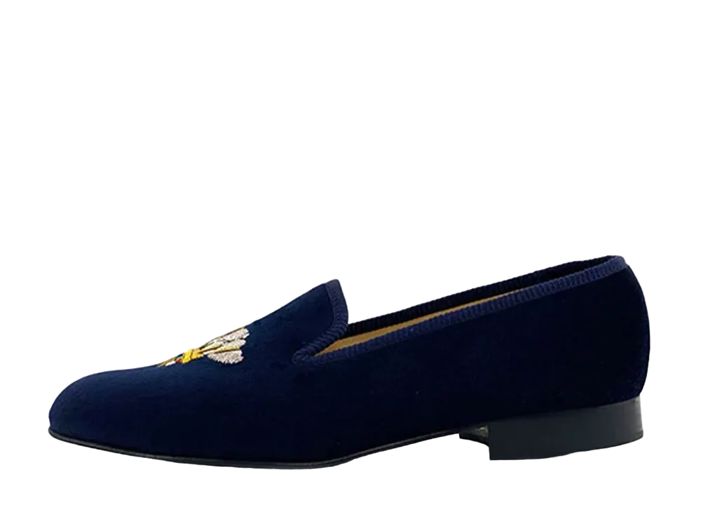 Tricker’s Churchill Velvet Feather "Navy" Half Rubber Sole