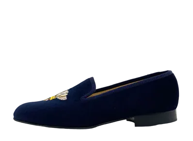Tricker’s Churchill Velvet Feather "Navy" Half Rubber Sole