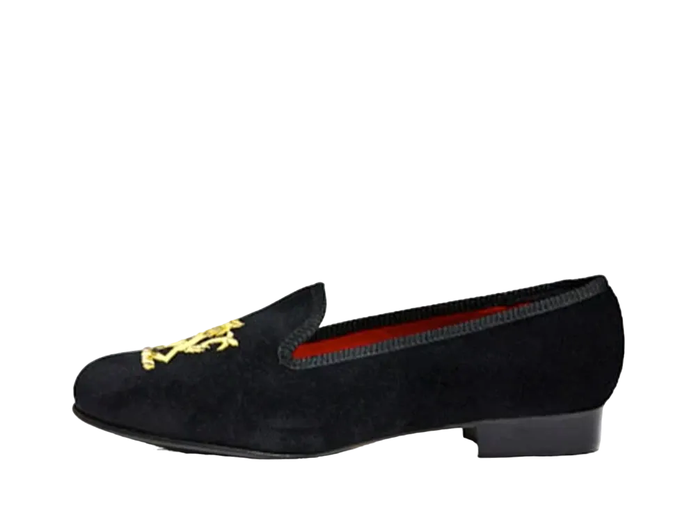 Tricker’s Women's Victoria Velvet Lion "Black" Half Rubber Sole