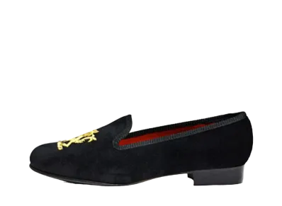 Tricker’s Women's Victoria Velvet Lion "Black" Half Rubber Sole