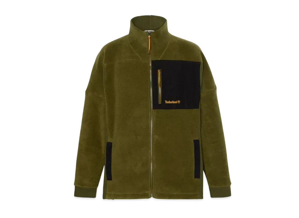 Timberland Men's Polartec Mix Media Full Zip Fleece "Dark Olive"