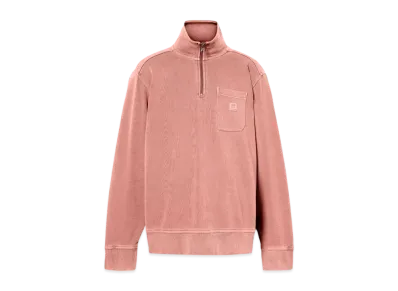 Timberland Men's Garment Die Quarter Zip Sweatshirt "Pink"