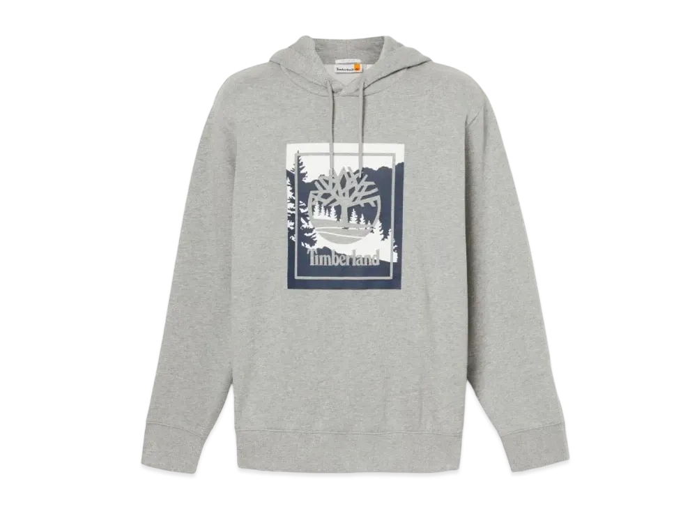 Timberland Men's Graphic Logo Hooded Sweatshirt "Medium Grey Heather"