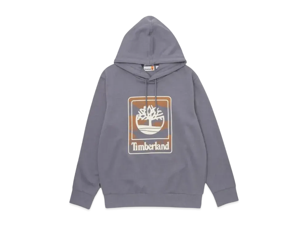 Timberland Men's Outdoor Graphic Brush Back Hooded "Medium Blue"