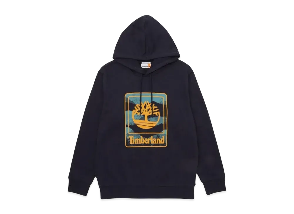 Timberland Men's Outdoor Graphic Brush Back Hooded "Navy"