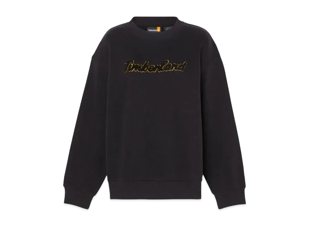 Timberland Long Sleep Logo Crew Sweatshirt "Black"
