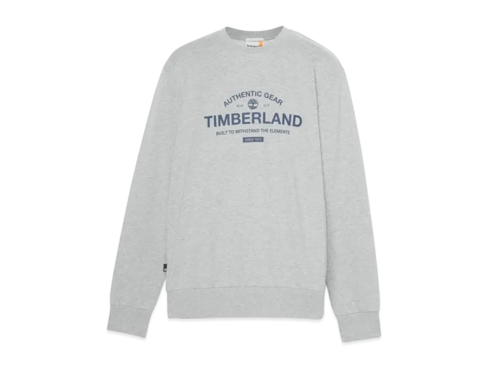 Timberland Men's Work Wear Label Loopback Crew Neck Sweat "Medium Grey Heather"