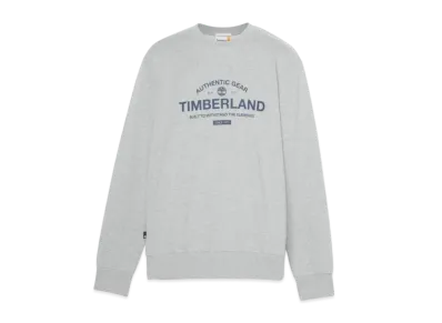Timberland Men's Work Wear Label Loopback Crew Neck Sweat "Medium Grey Heather"