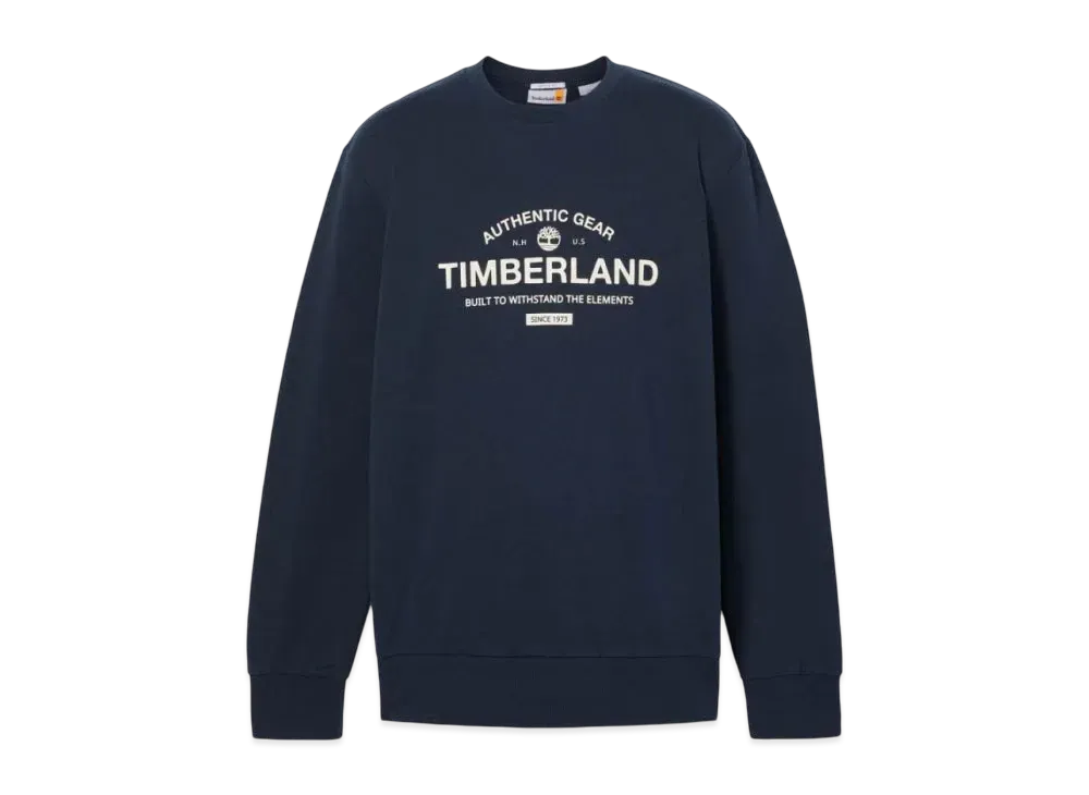 Timberland Men's Work Wear Label Loopback Crew Neck Sweat "Dark Sapphire"