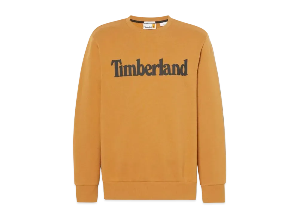 Timberland Men's Northwood Word Mark Logo Brush Back Crew Neck Sweat "Wheat"