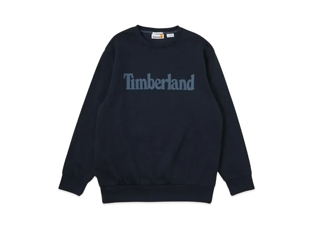 Timberland Men's Northwood Word Mark Logo Brush Back Crew Neck Sweat "Navy"