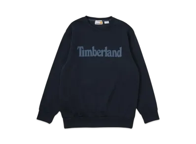 Timberland Men's Northwood Word Mark Logo Brush Back Crew Neck Sweat "Navy"