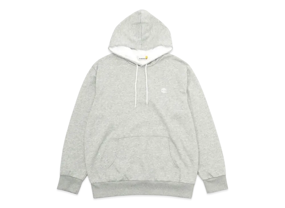 Timberland Men's Oyster River Chest Logo Brush Back Hooded "Medium Grey Heather"
