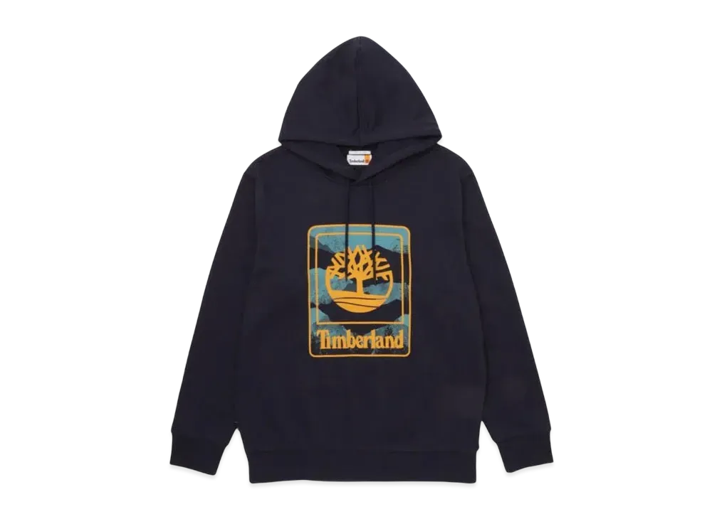 Timberland Men's Outdoor Graphic Brush Back Hooded "Navy"