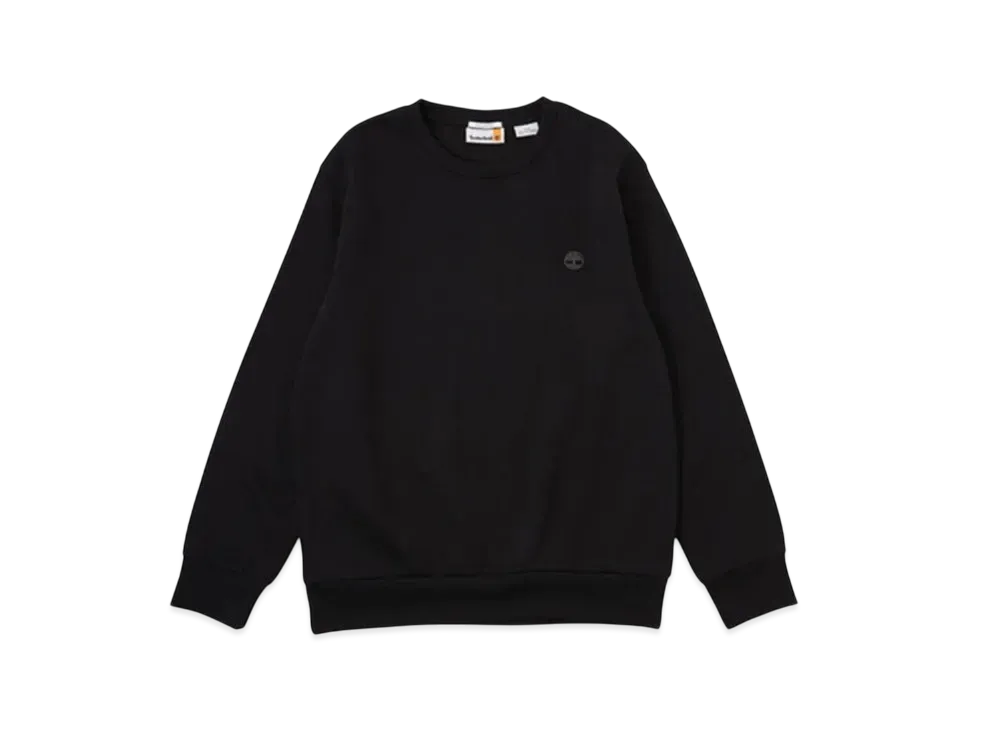 Timberland Men's Oyster River Chest Logo Brush Back Crew Neck Sweat "Black"