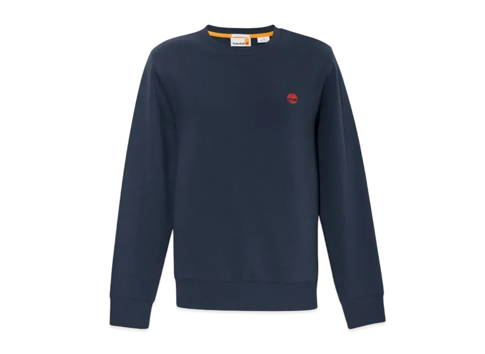 Timberland Men's Oyster River Chest Logo Brush Back Crew Neck Sweat "Dark Sapphire"