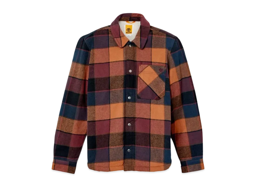 Timberland Men's High Pile Fleece Lined Overshirt "Dark Red"