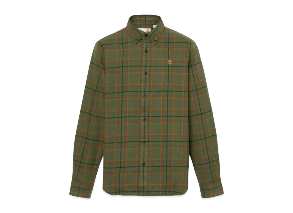 Timberland Men's Mid Weight Flannel Plaid Shirt "Dark Wheat Boots"