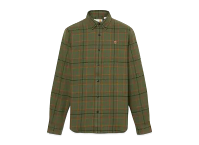 Timberland Men's Mid Weight Flannel Plaid Shirt "Dark Wheat Boots"