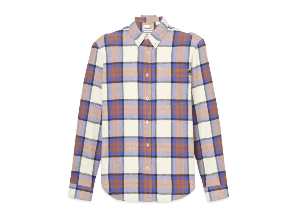 Timberland Men's Long Sleep Heavy Flannel Plaid Shirt "Clematis Blue"