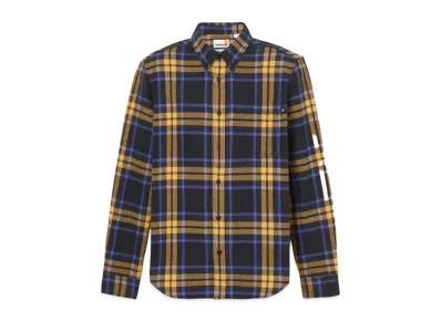 Timberland Men's Long Sleep Heavy Flannel Plaid Shirt "Black"