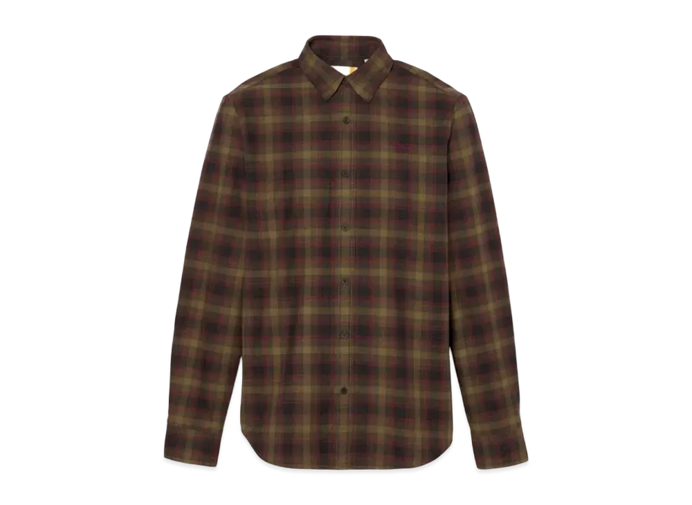 Timberland Men's Herringbone Flannel Check Shirt "Dark Olive"