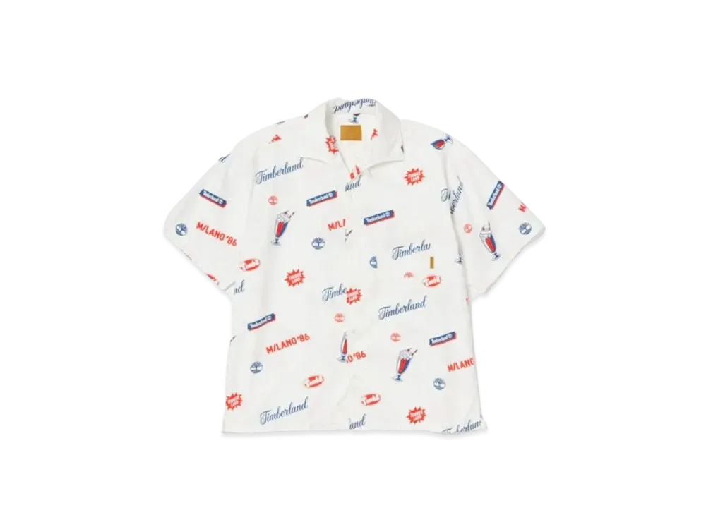 Timberland Allgender Short Sleeve Open Collar Shirt "White"