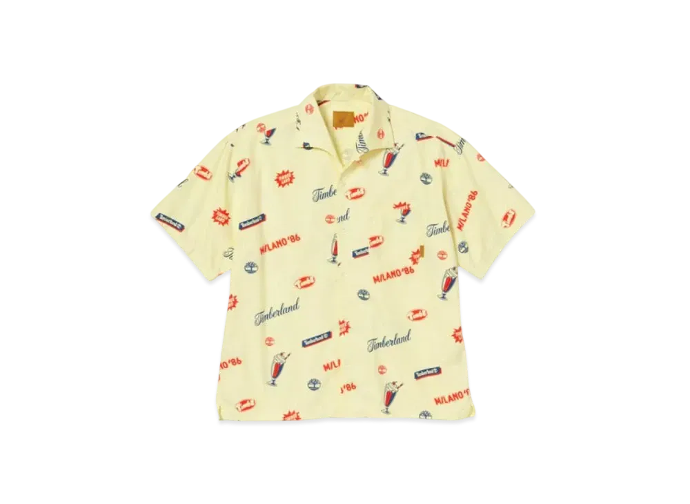 Timberland Allgender Short Sleeve Open Collar Shirt "Yellow"