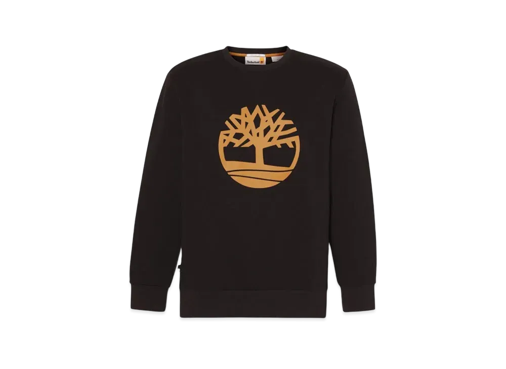 Timberland Men's Northwood Tree Logo Brush Back Crewneck Tee "Black"