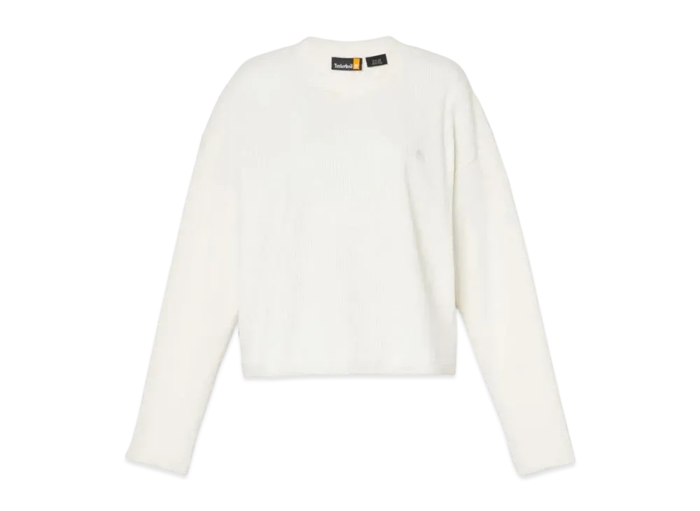 Timberland Ladies Long Sleep Waffle Tee "White"