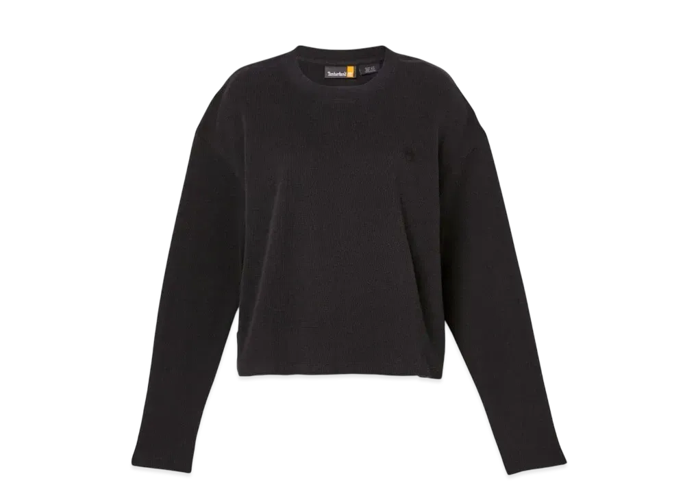 Timberland Ladies Long Sleep Waffle Tee "Black"