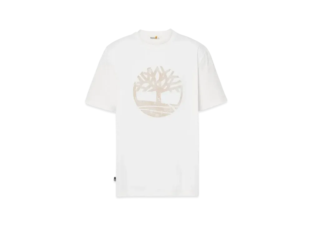Timberland Men's Short Sleeve Garment Dye Logo Graphic Tee "Undyed"