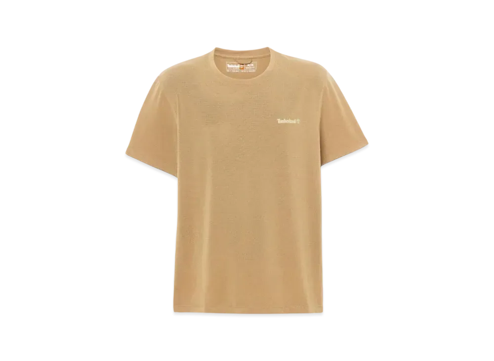 Timberland Men's Short Sleeve Polartec Quick Dry Breathable Fabric Tee "Light Wheat Boots"