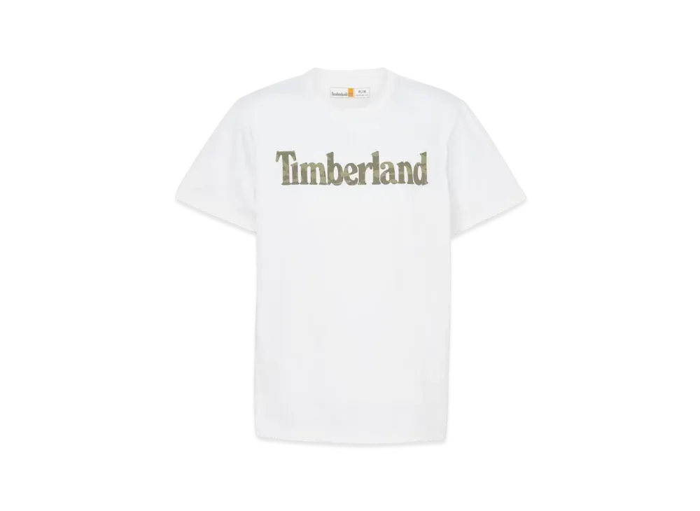 Timberland Men's Short Sleeve Northwood Word Mark Camo Tee "White"