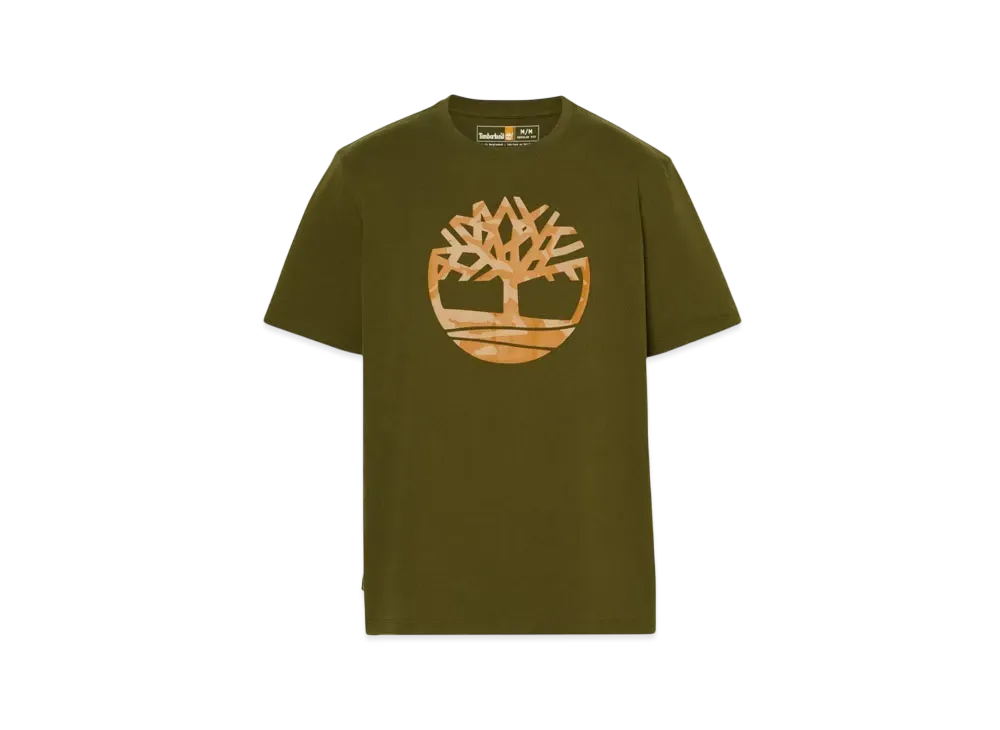 Timberland Men's Short Sleeve Northwood Tree Camo Logo Tee "Dark Olive"