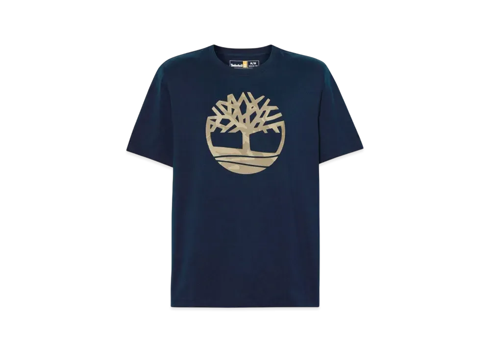 Timberland Men's Short Sleeve Northwood Tree Camo Logo Tee "Navy"