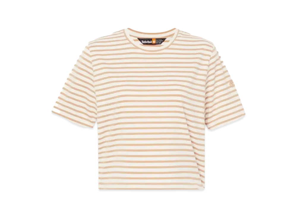 Timberland Ladies Short Sleeve Stripe Baby Tee "Light Wheat Boots"