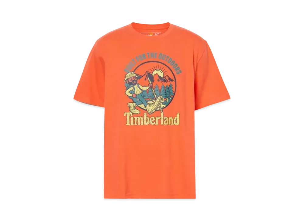 Timberland Allgender Short Sleeve Hike Out Graphic Tee "Coral"