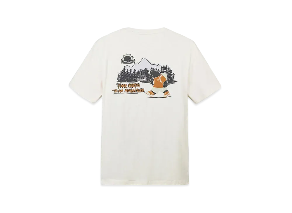 Timberland Allgender Short Sleeve Back Print Graphic Tee "White"
