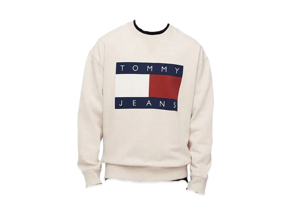 TOMMY HILFIGER Relaxed Melange Flag Sweatshirt "White"