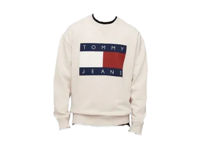 TOMMY HILFIGER Relaxed Melange Flag Sweatshirt "White"