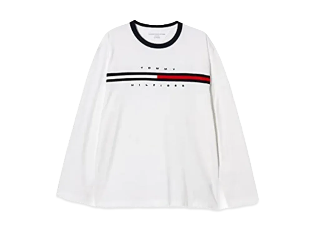 TOMMY HILFIGER Logo Long Sleeve T-Shirt / Tino Tee "White"
