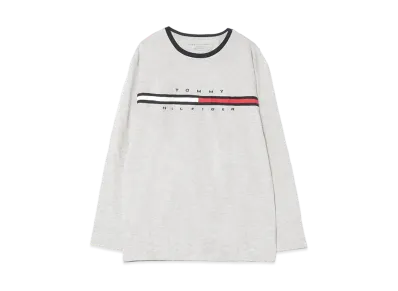 TOMMY HILFIGER Logo Long Sleeve T-Shirt / Tino Tee "Light Gray"